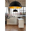 Fabas Luce Luminaria colgante DINGLE redondo E27 IP20, negro regulable
