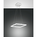 Luminaria colgante BARD cuadrado, regulable IP20, satinado, blanco regulable