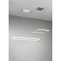 Luminaria colgante BARD cuadrado, regulable IP20, satinado, blanco regulable