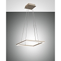 Luminaria colgante BARD cuadrado, regulable IP20, dorado mate, satinado regulable