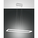 Luminaria colgante BARD angular, lang IP20, satinado, blanco regulable