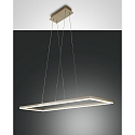 Luminaria colgante BARD angular, lang IP20, dorado mate, satinado regulable