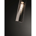Fabas Luce Luminaria colgante SINTESI de 1 llama, cil�ndrico E27 IP20, n�quel satinado, color humo regulable