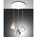 Luminaria colgante LILA de 3 llamas E27 IP20, color �mbar, color humo, transparente, blanco regulable