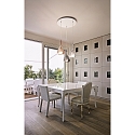 Fabas Luce Pendant luminaire LILA, E27, 3x 40W, IP20, transparent, amber, gray transparent