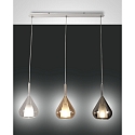 Luminaria colgante LILA de 3 llamas E27 IP20, color �mbar, color humo, transparente regulable