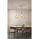 Pendant luminaire FIONA, E27, 3x 60W, IP20, amber