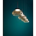Fabas Luce Luminaria colgante ARABELLA de 4 llamas, redondo IP20, color �mbar, negro regulable