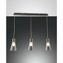 Pendant luminaire DAFNE, E27, 3x 40W, IP20, black/fum�