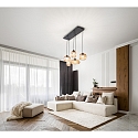 Luminaria colgante GILLIS de 5 llamas E27 IP20, color �mbar, negro regulable