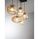 Fabas Luce Luminaria colgante GILLIS de 5 llamas E27 IP20, color �mbar, negro regulable