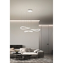 Fabas Luce pendant luminaire TIRRENO 3 flames IP20, satined, white dimmable