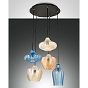 Luminaria colgante OLBIA de 5 llamas E27 IP20, color �mbar, celeste, champ�n, negro