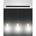 pendant luminaire BRENA 3 flames, long IP20, black dimmable