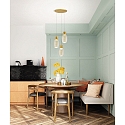Fabas Luce pendant luminaire LAPO 3 flames, round IP20, gold dimmable