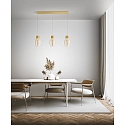 Fabas Luce pendant luminaire LAPO 3 flames, long IP20, gold dimmable