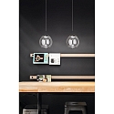 Fabas Luce Luminaria colgante ARIEL de 1 llama IP20, negro regulable