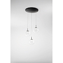 Luminaria colgante ARIEL de 3 llamas IP20, negro regulable