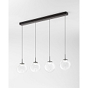 Luminaria colgante ARIEL de 4 llamas, lang IP20, negro regulable