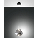 Luminaria colgante DEVA de 1 llama IP20, negro regulable