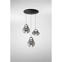 Luminaria colgante DEVA de 3 llamas, redondo IP20, negro regulable