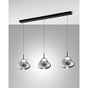 Luminaria colgante DEVA de 3 llamas, lang IP20, negro regulable