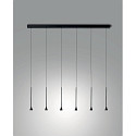 Luminaria colgante SUSA de 6 llamas IP20, negro regulable