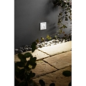 Fabas Luce Luminaria de pared empotrable SWAY cuadrado, indirecta, conmutable IP65, blanco 