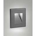 Luminaria de pared empotrable SWAY cuadrado, indirecta, conmutable IP65, plomo oscuro 