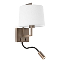 wall luminaire FRAME E27 IP20, white, antique gold 