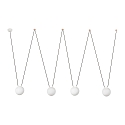 Luminaria colgante MINE de 4 llamas E27 IP20, blanco mate 