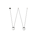 Luminaria colgante MINE PC SPACE de 2 llamas E27 IP20, plomo oscuro 