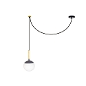 Luminaria colgante MINE PC E27 IP20, plomo oscuro 