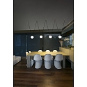 Faro Luminaria colgante MINE GLASS SPACE de 2 llamas E27 IP20, blanco mate 