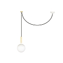 Luminaria colgante MINE E27 IP20, blanco mate 