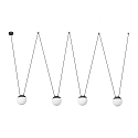 Luminaria colgante MINE de 4 llamas E27 IP20, plomo oscuro 