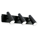 wall luminaire LAO 3 flames LED IP20, black matt 