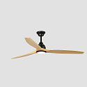 Faro Ceiling fan ALO CCT with remote control IP20, black matt, pine