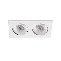 Luminaria empotrable para techos ARGON de 2 llamas, angular, giratorio GU10 IP20, blanco mate 