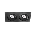 Luminaria empotrable para techos ARGON de 2 llamas, angular, giratorio GU10 IP20, negro mate 