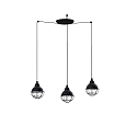 Luminaria colgante CLAIRE de 3 llamas E27 IP20, negro brillante 