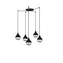 Luminaria colgante CLAIRE de 5 llamas E27 IP20, negro brillante 
