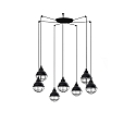 Luminaria colgante CLAIRE de 7 llamas E27 IP20, negro brillante 