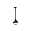 Luminaria colgante CLAIRE E27 IP20, negro brillante 