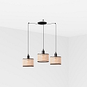 Luminaria colgante MAMBO de 3 llamas E27 IP20, negro mate 