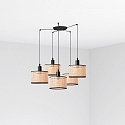 Luminaria colgante MAMBO de 5 llamas E27 IP20, negro mate 