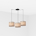 Luminaria colgante MAMBO de 3 llamas E27 IP20, negro mate 