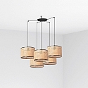 Luminaria colgante MAMBO de 5 llamas E27 IP20, negro mate 