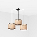 Luminaria colgante MAMBO de 3 llamas E27 IP20, negro mate 