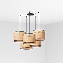 Luminaria colgante MAMBO de 5 llamas E27 IP20, negro mate 
